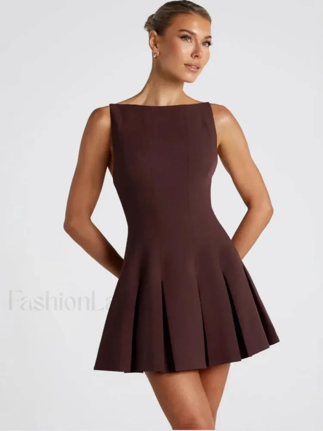 High-Waist A-Line Mini Dress - Image 3