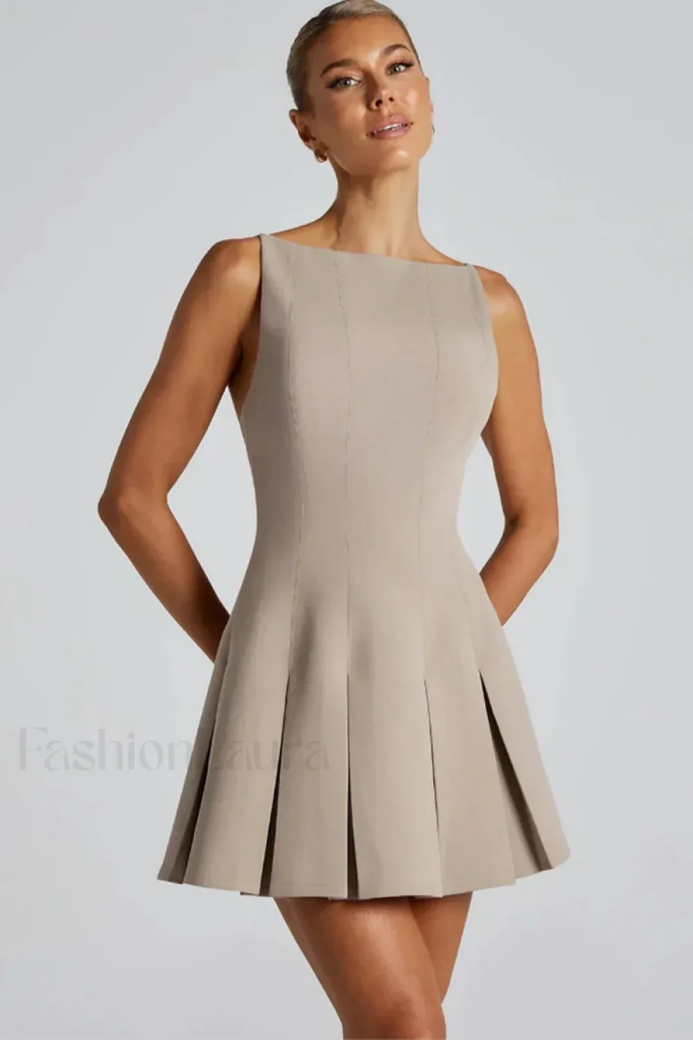High-Waist A-Line Mini Dress - Image 7