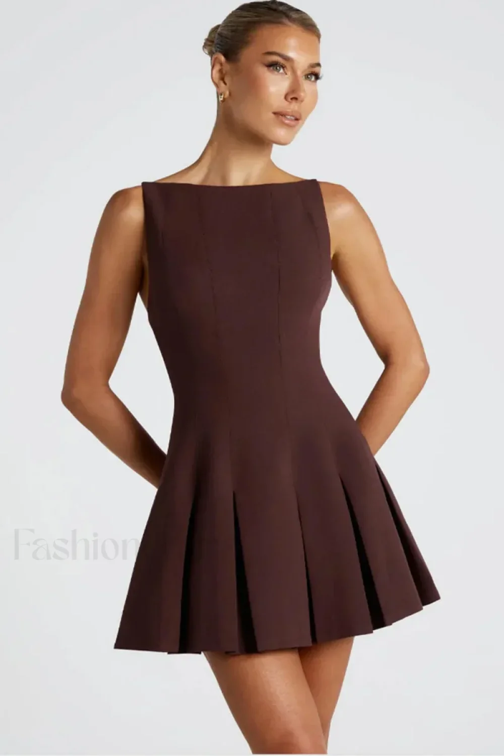 High-Waist A-Line Mini Dress - Image 9