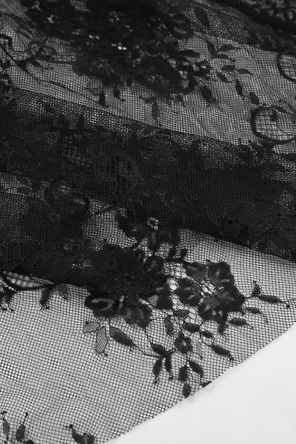 High Waist Black Sexy Lace Sheer Skirt - Image 7