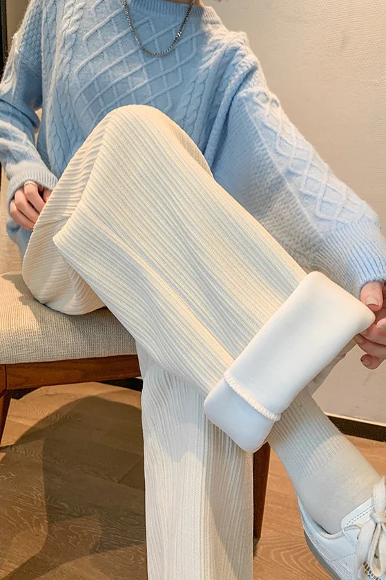 High Waist Corduroy Knit Pants - Image 2
