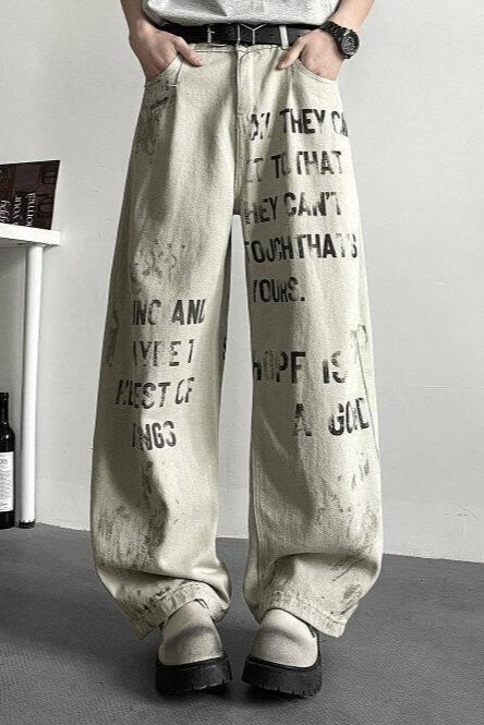 High Waist Elastic Loose Straight Leg Plus Size Jeans - Image 2
