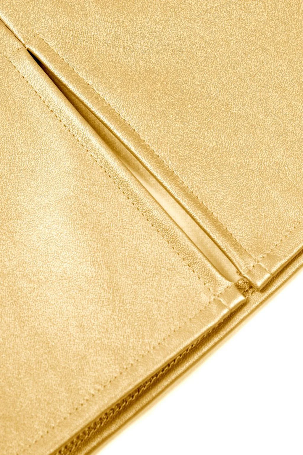 High Waist Metallic PU Slit Pencil Skirt - Image 7