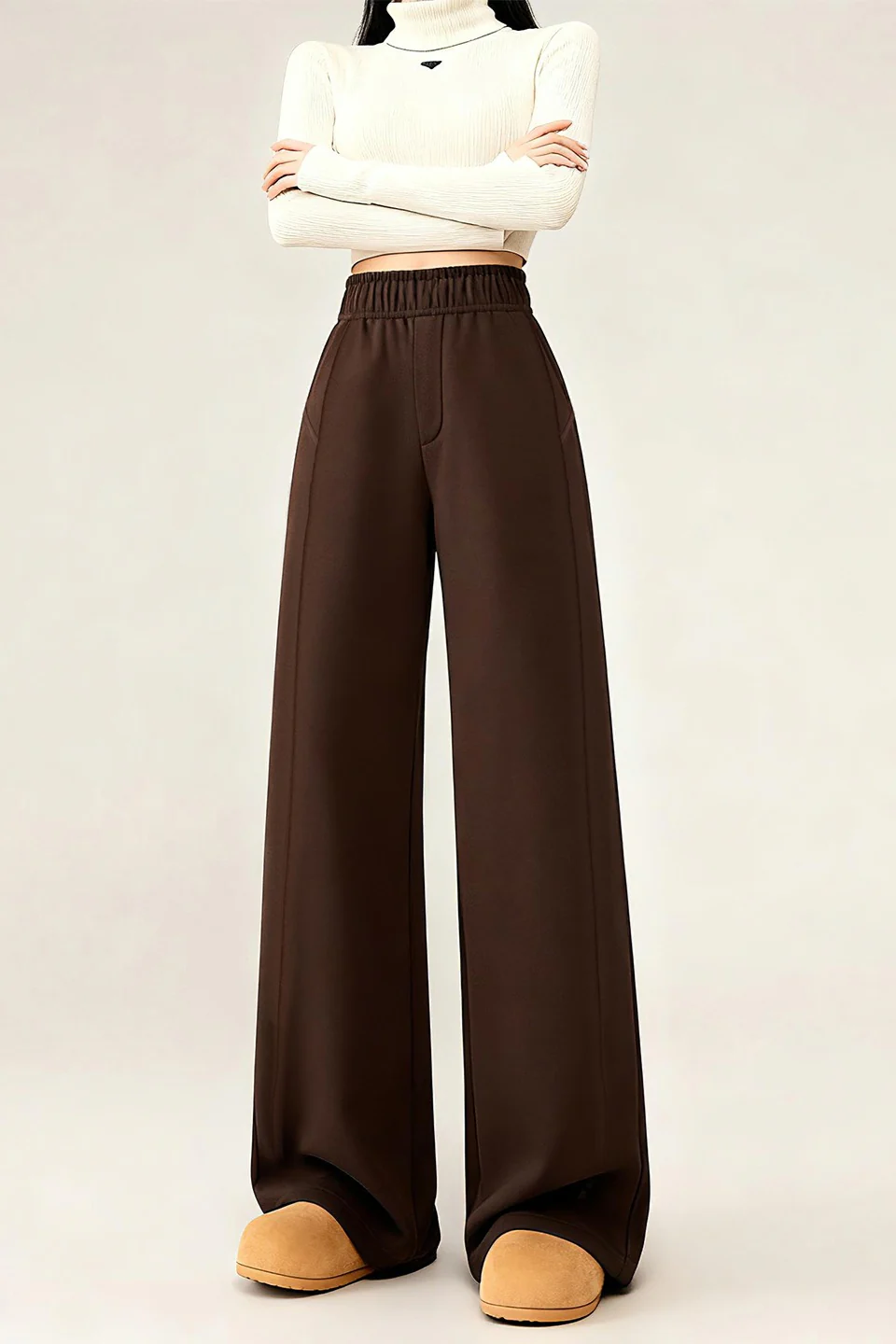 High Waist Narrow Leg Knit Pants - Image 4
