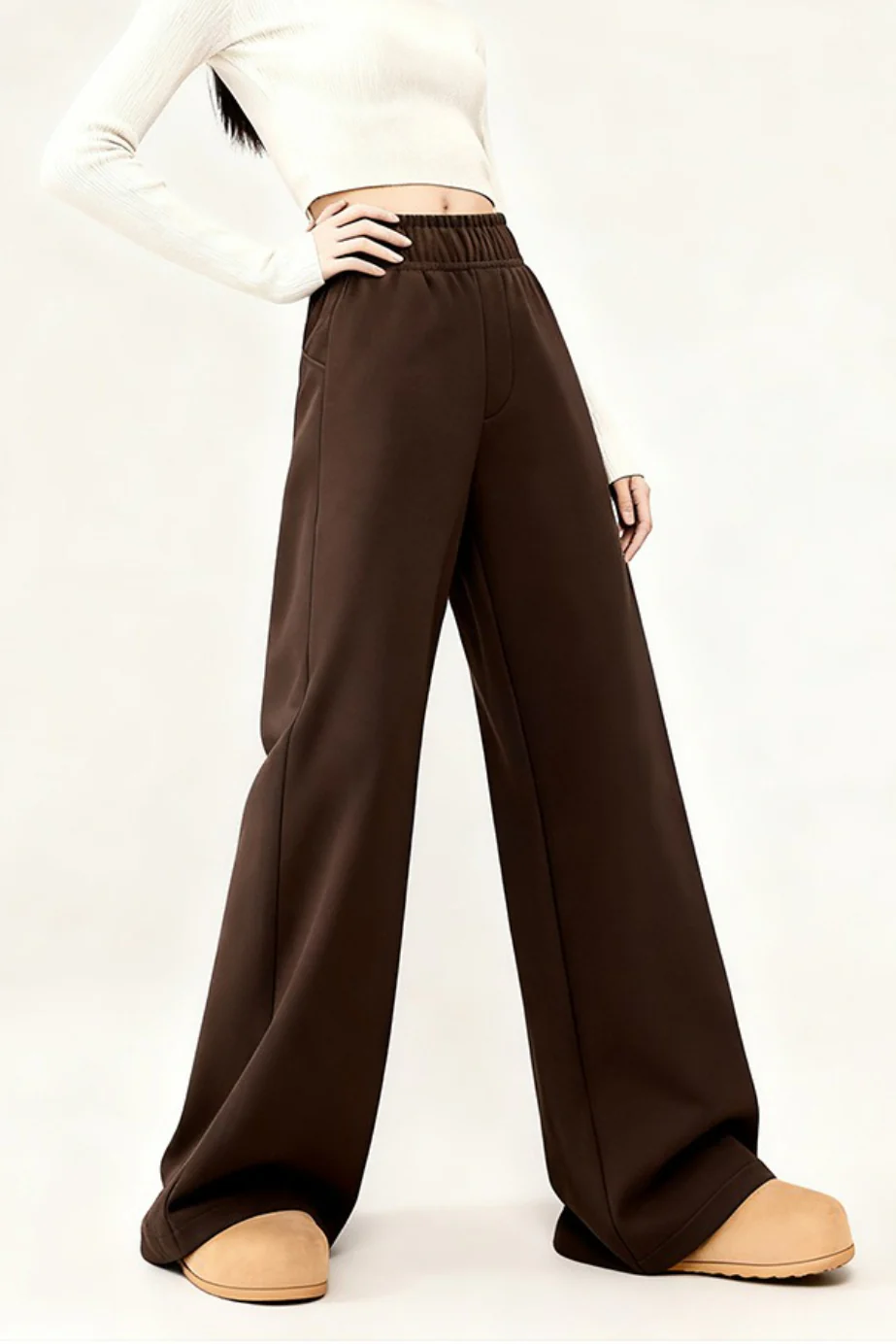 High Waist Narrow Leg Knit Pants - Image 5