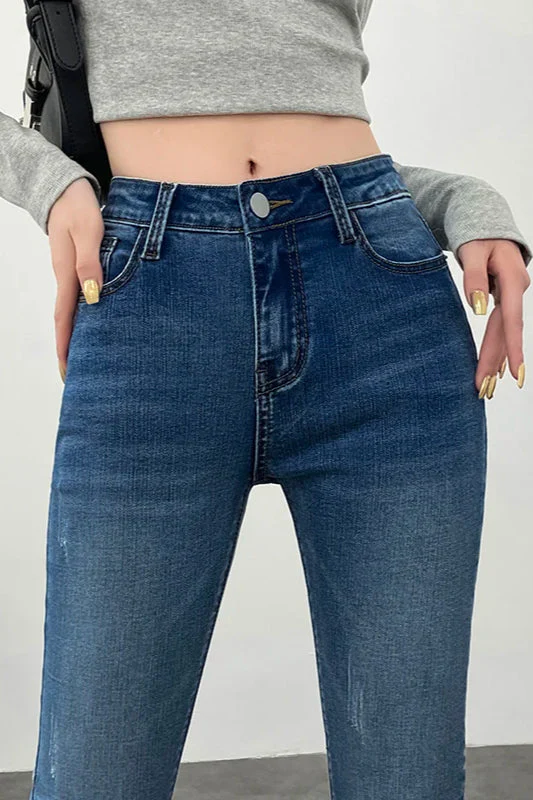 High Waist Skinny Pencil Jeans - Image 9