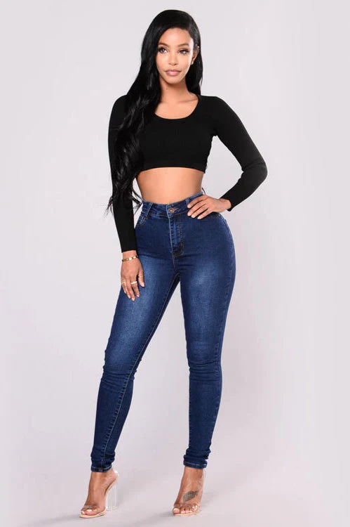 High Waist White Skinny Jeans - Image 26