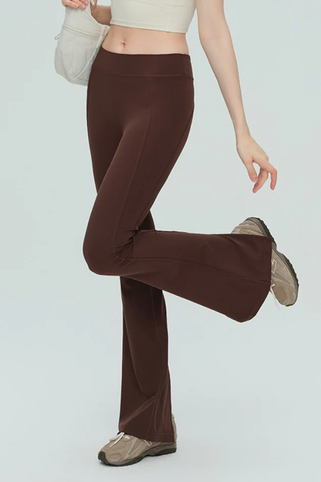 High-Waisted Breathable Flared Workout Slit Leggings