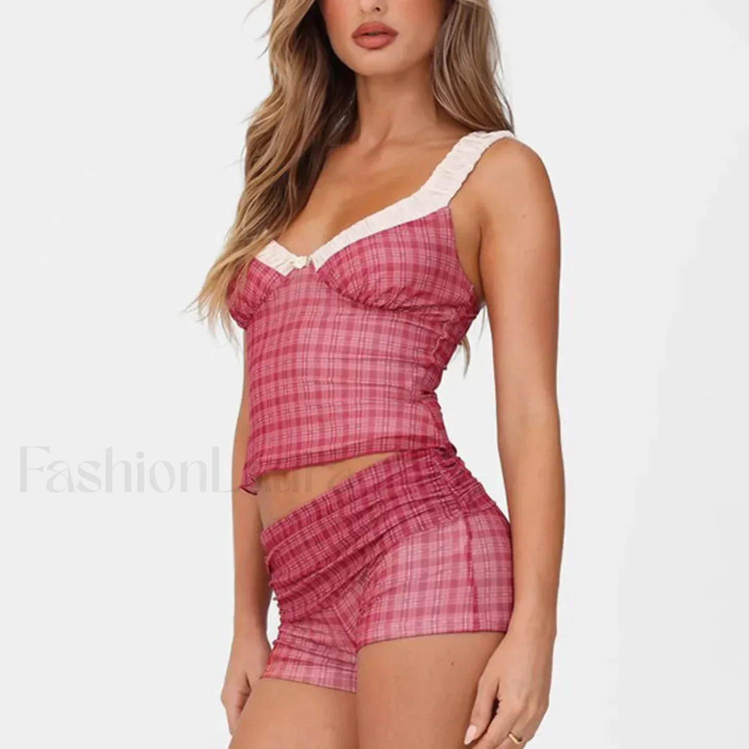 Hit Color Slim Shorts Two Piece Set - Image 3