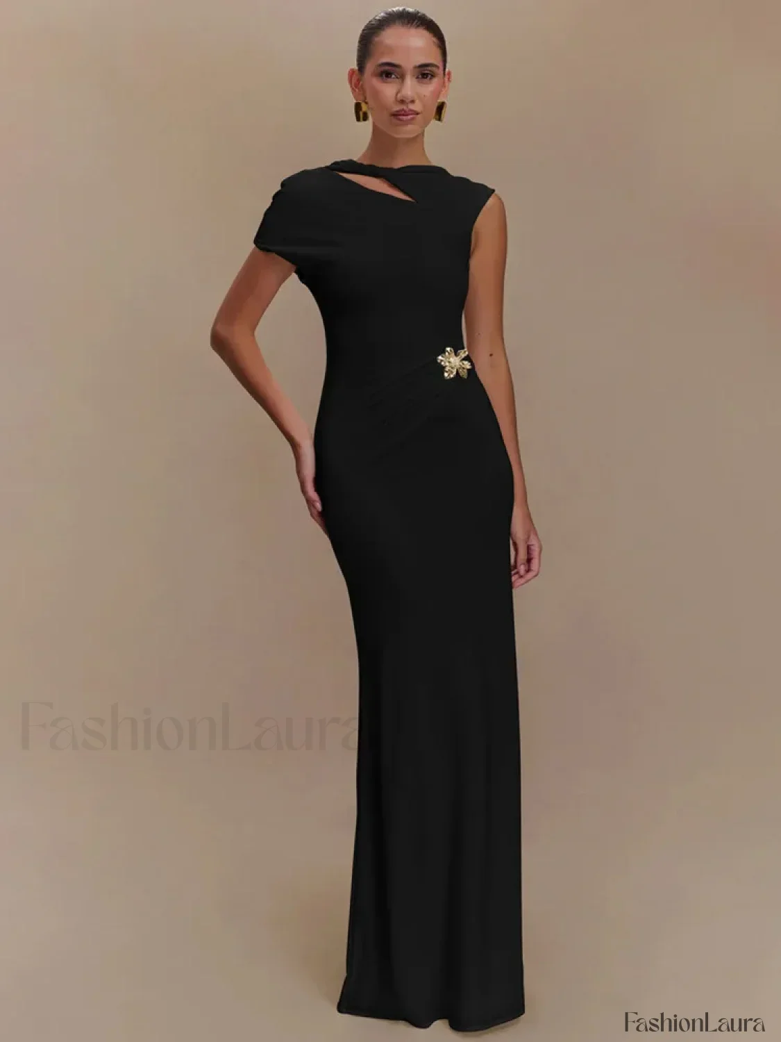 Hollow Metal Buckle Maxi Dress - Image 11