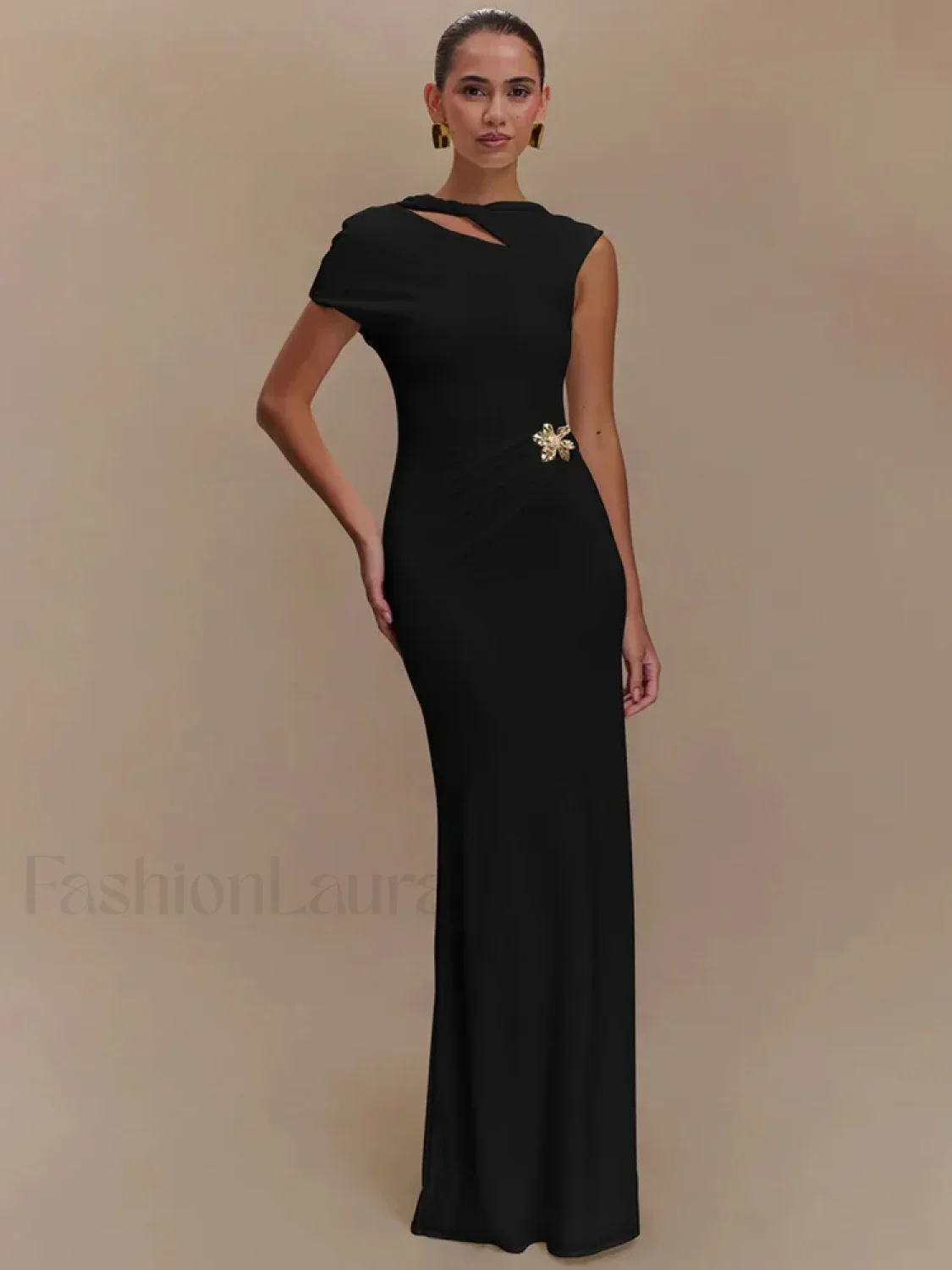 Hollow Metal Buckle Maxi Dress - Image 6