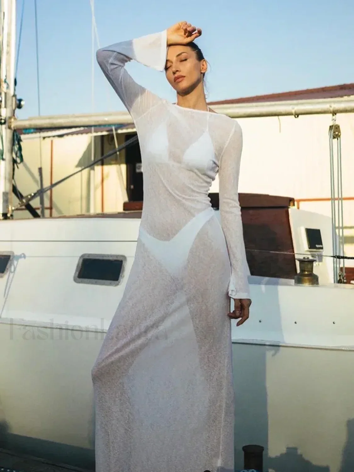 Hooded Sheer Bodycon Dress Cover Up