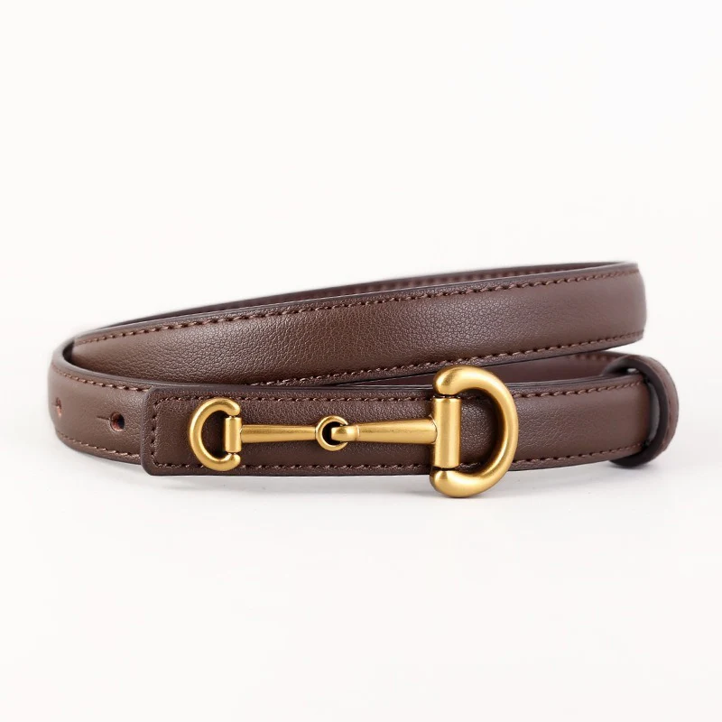 Horseshoe Buckle Slim Minimal Casual Belt - Image 2