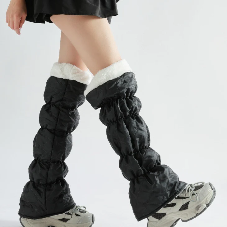 Insulated Polar Fleece Mid Calf Leg Warmers - Image 3
