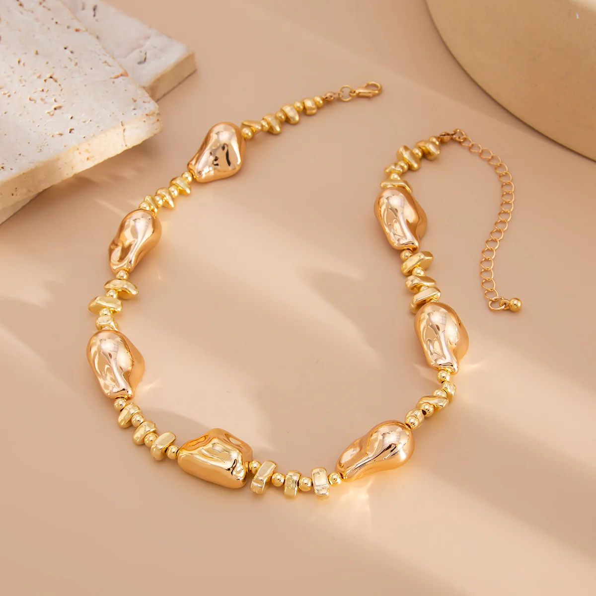Irregular Bead Star Cross Fringe Choker Necklace - Image 5
