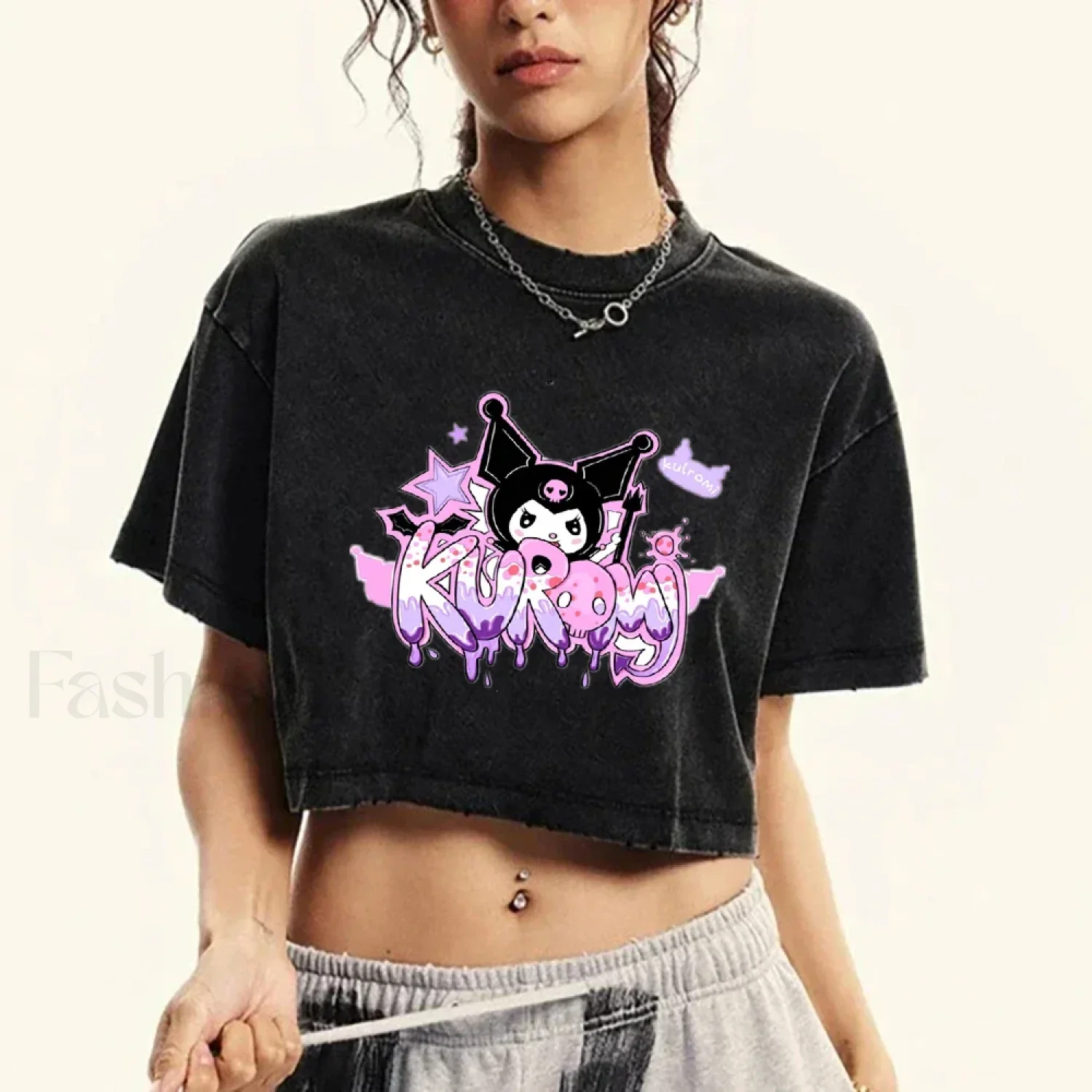 Japanese Kuromi Retro Cotton Casual T-Shirt