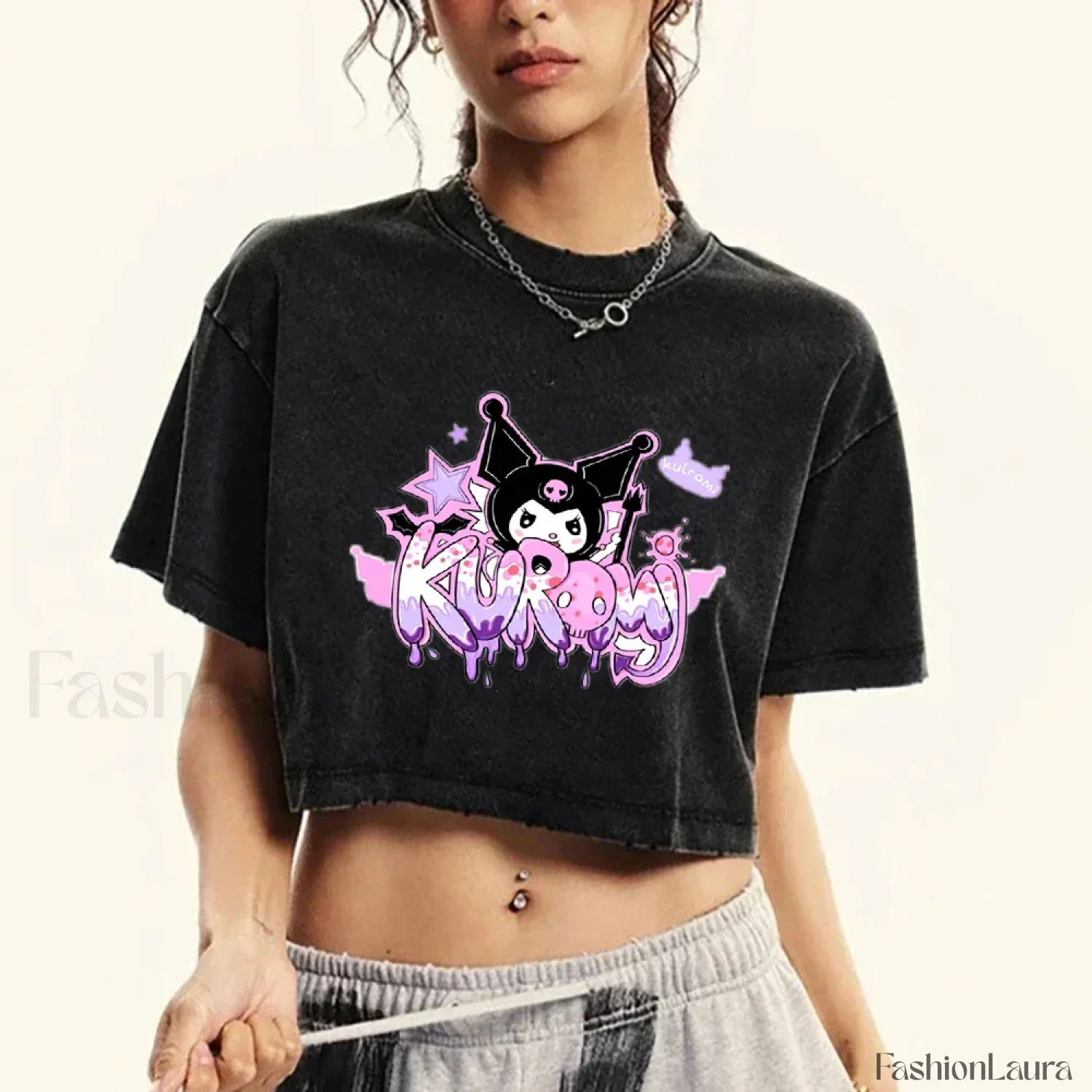 Japanese Kuromi Retro Cotton Casual T-Shirt - Image 15