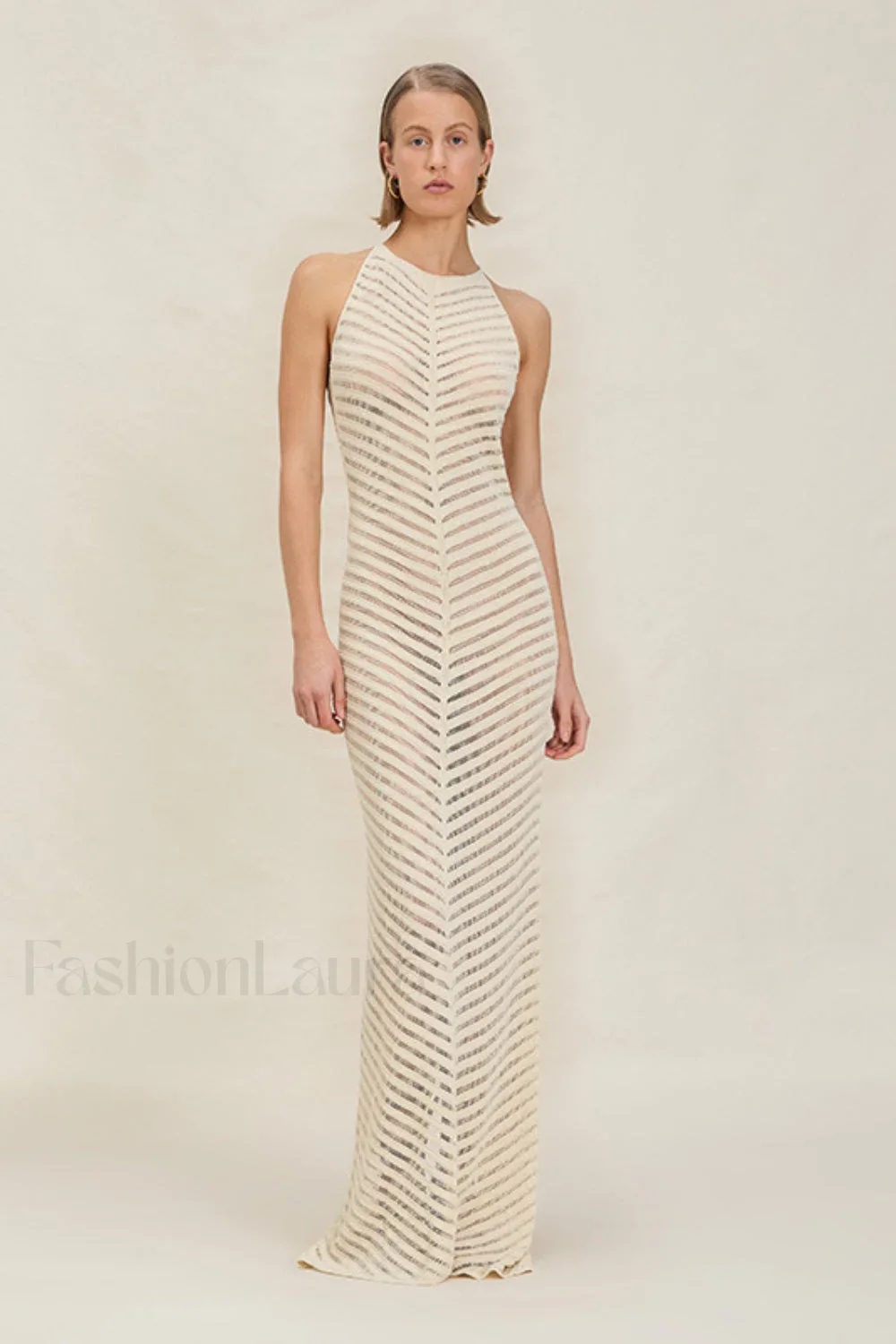Knit Cutout Halter Bodycon Maxi Dress - Image 6