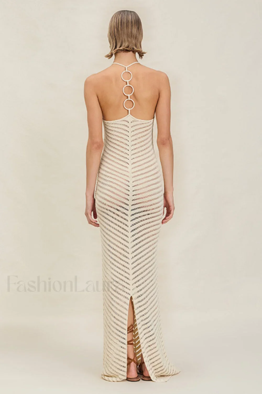 Knit Cutout Halter Bodycon Maxi Dress - Image 7