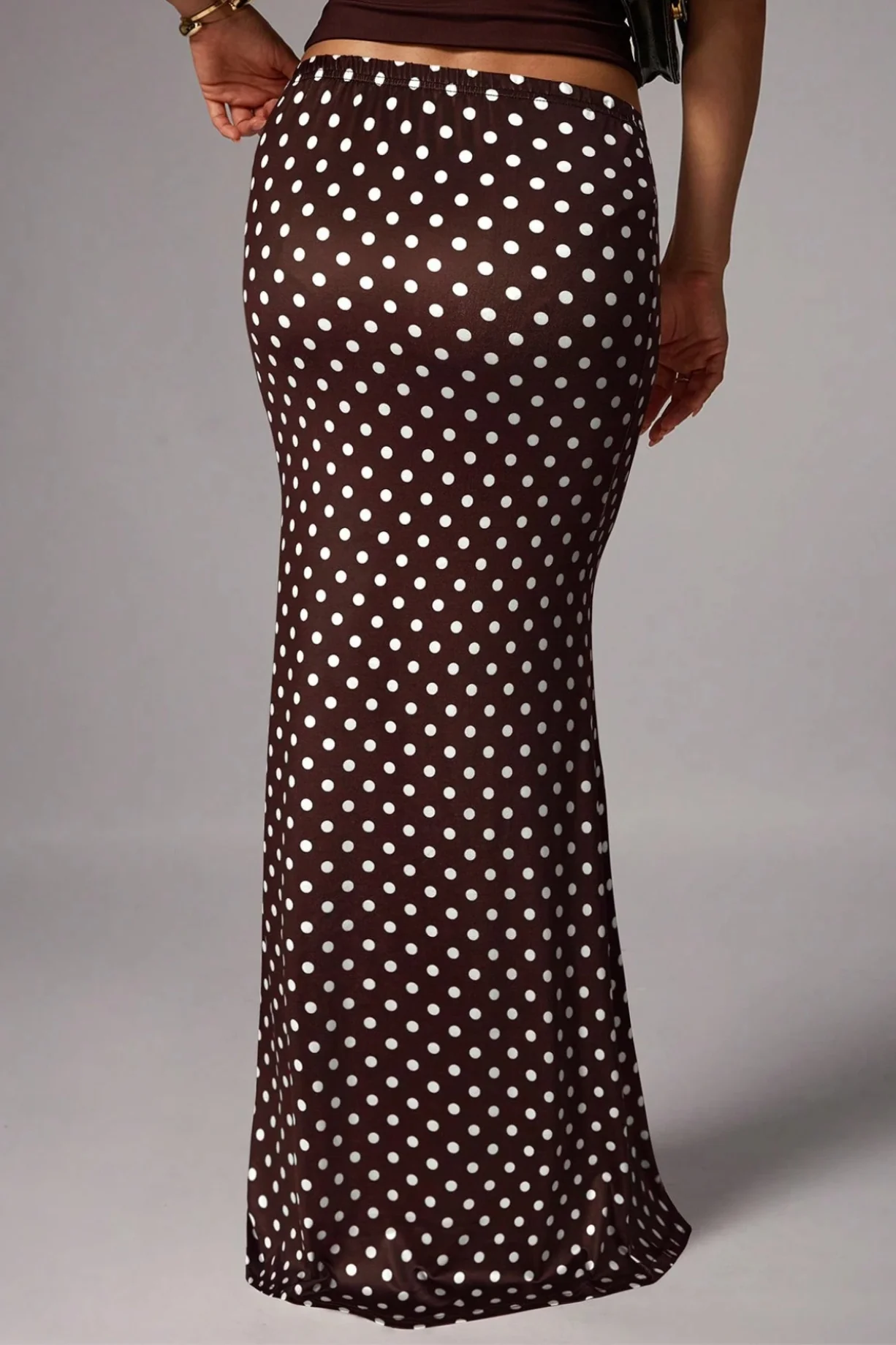 Knit Polka Dot Mermaid Hem Skirt - Image 6