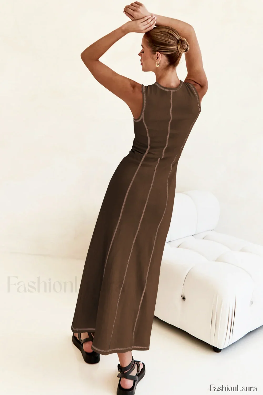 Knit Sleeveless A-Line Retro Work Dress - Image 41