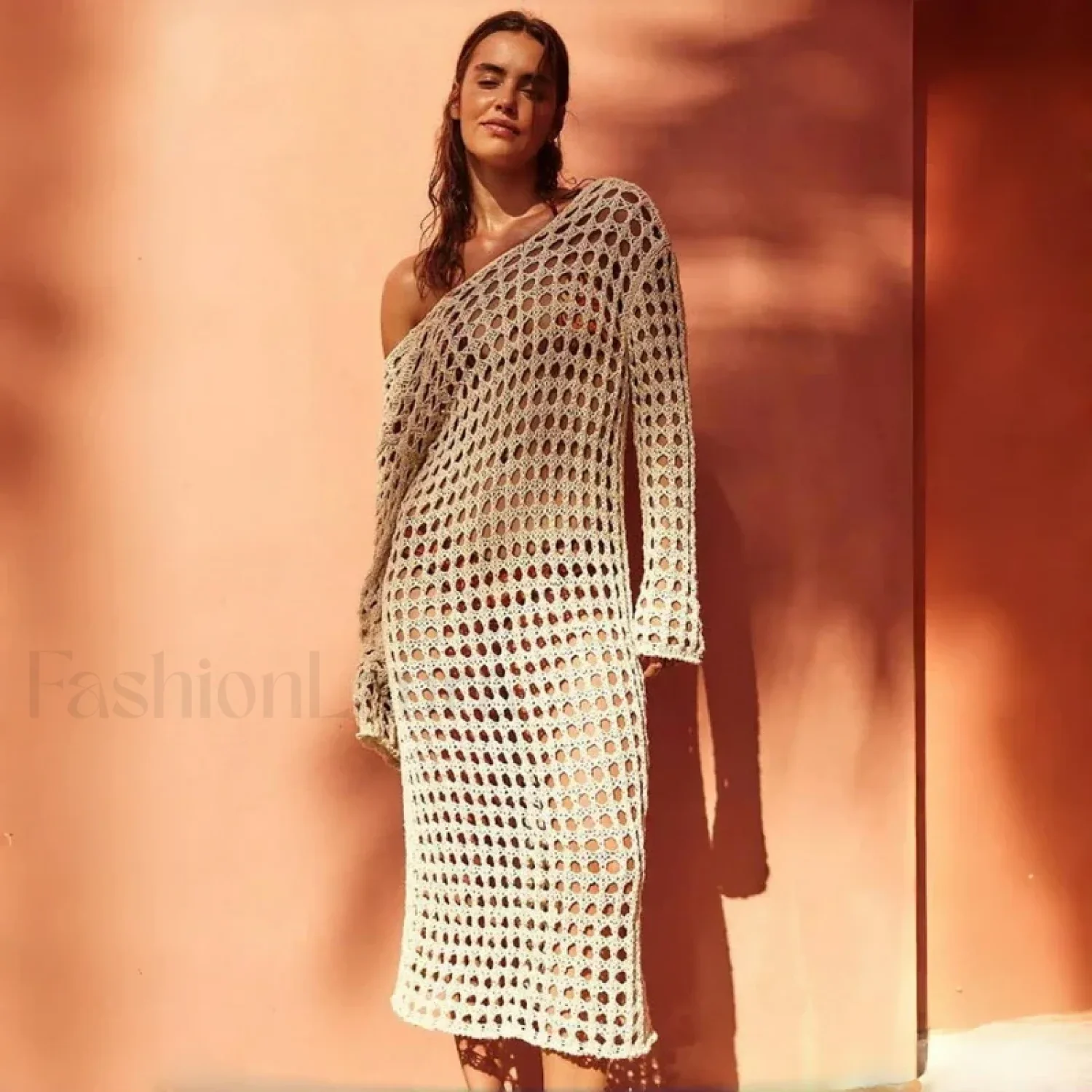 Knitted Hollow Long Dress Cover Up