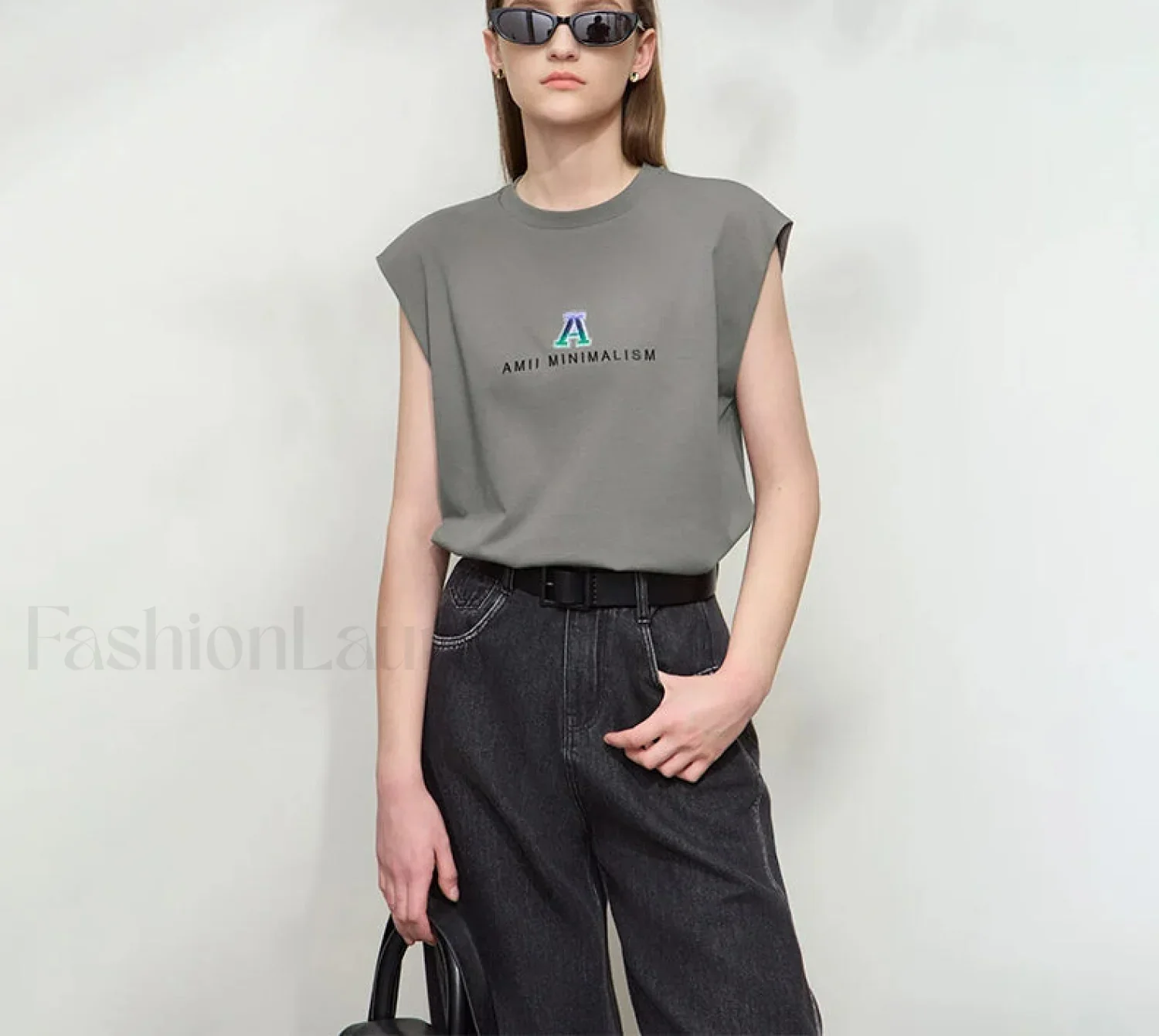 Knitted Letter Embroidered Loose T-Shirt