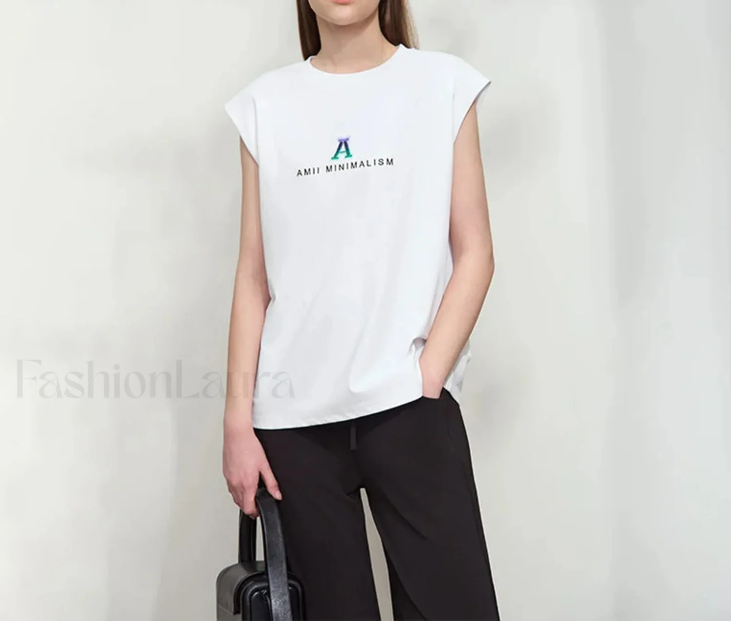 Knitted Letter Embroidered Loose T-Shirt - Image 4