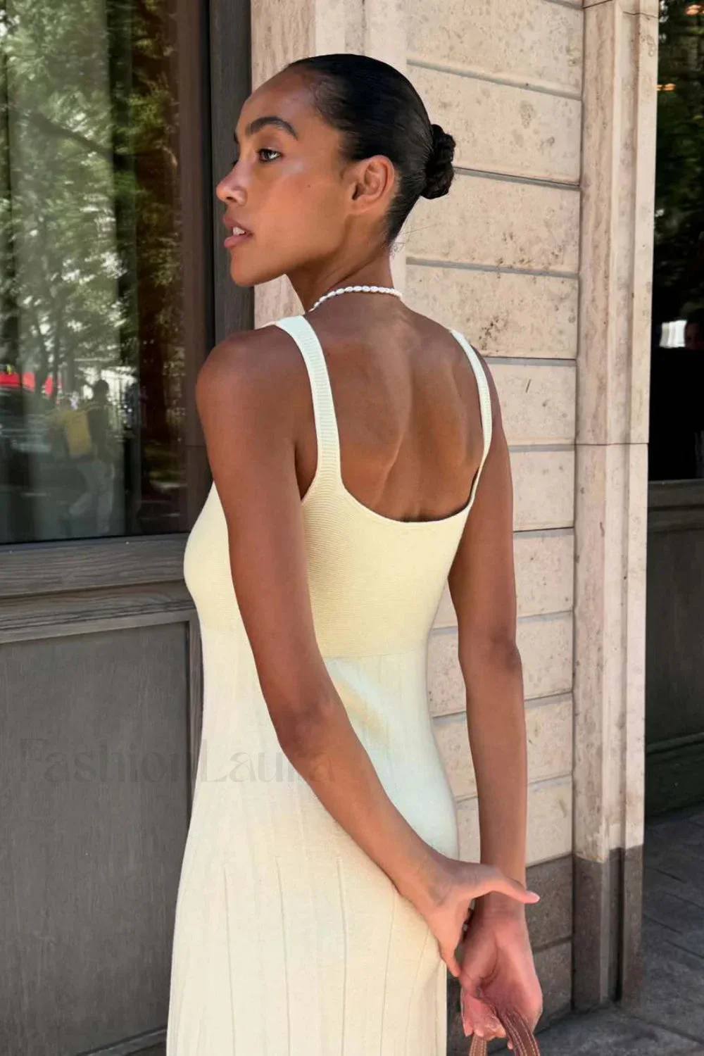 Knitted Sleeveless Halter Strappy Maxi Dress - Image 5