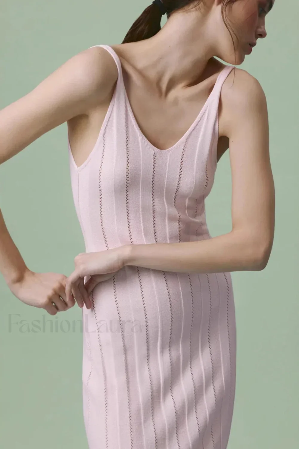 Knitted V-Neck Sleeveless Halter Maxi Dress - Image 21