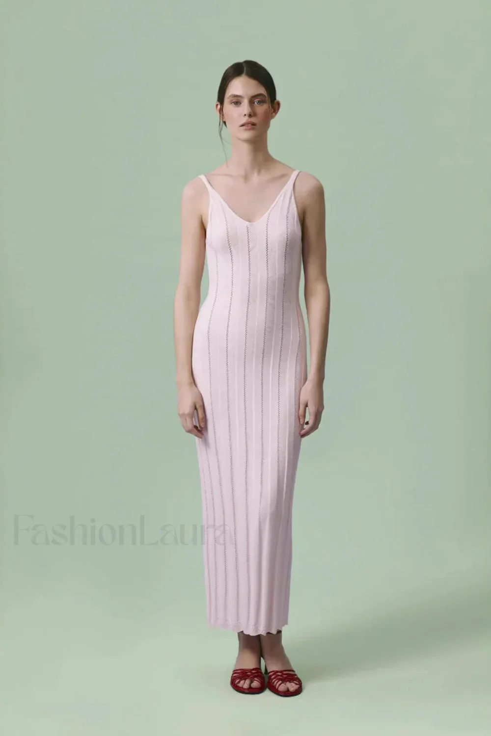 Knitted V-Neck Sleeveless Halter Maxi Dress - Image 24