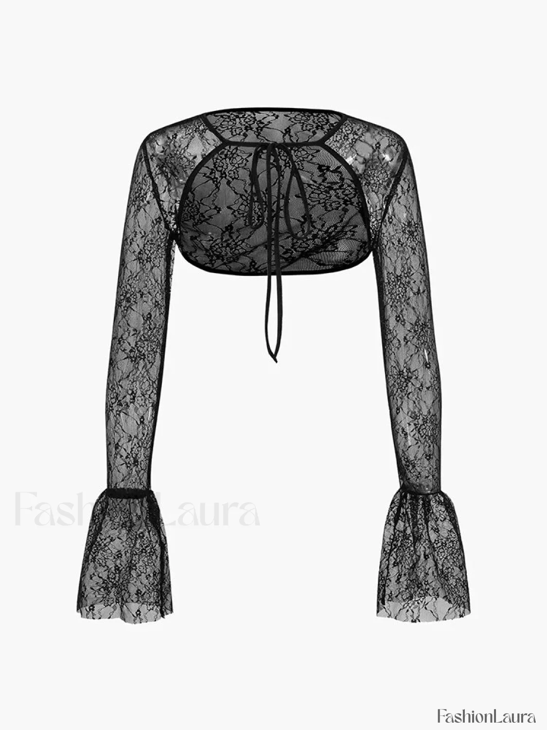Lace Bandage See-Through Mini Dress - Image 11