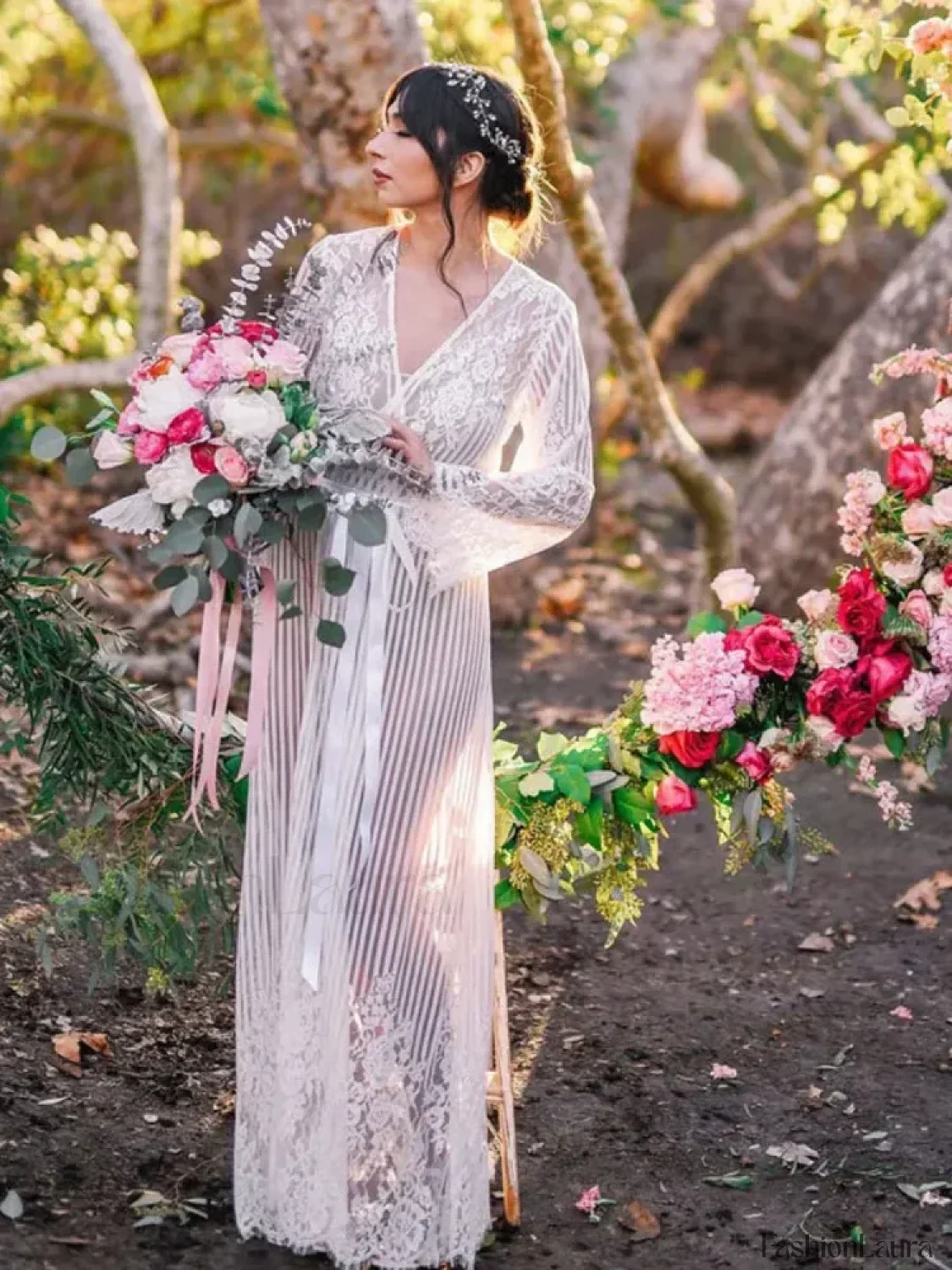 Lace Cardigan Kimono Robe Cover Up - Image 3
