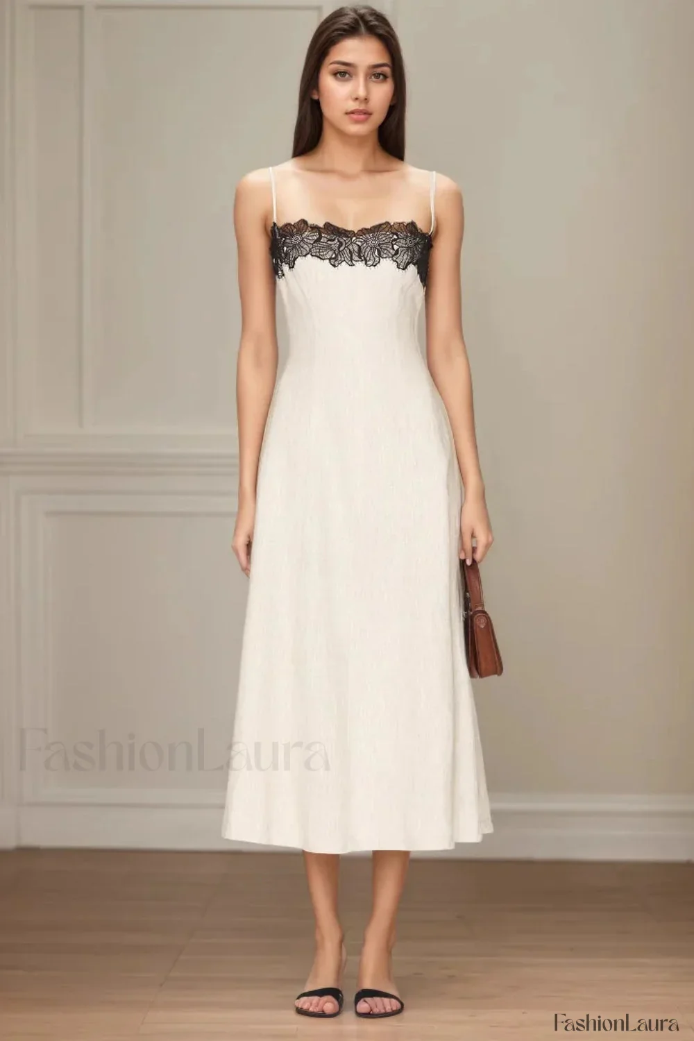 Lace Contrast Off-Shoulder Strappy White Maxi Dress - Image 6