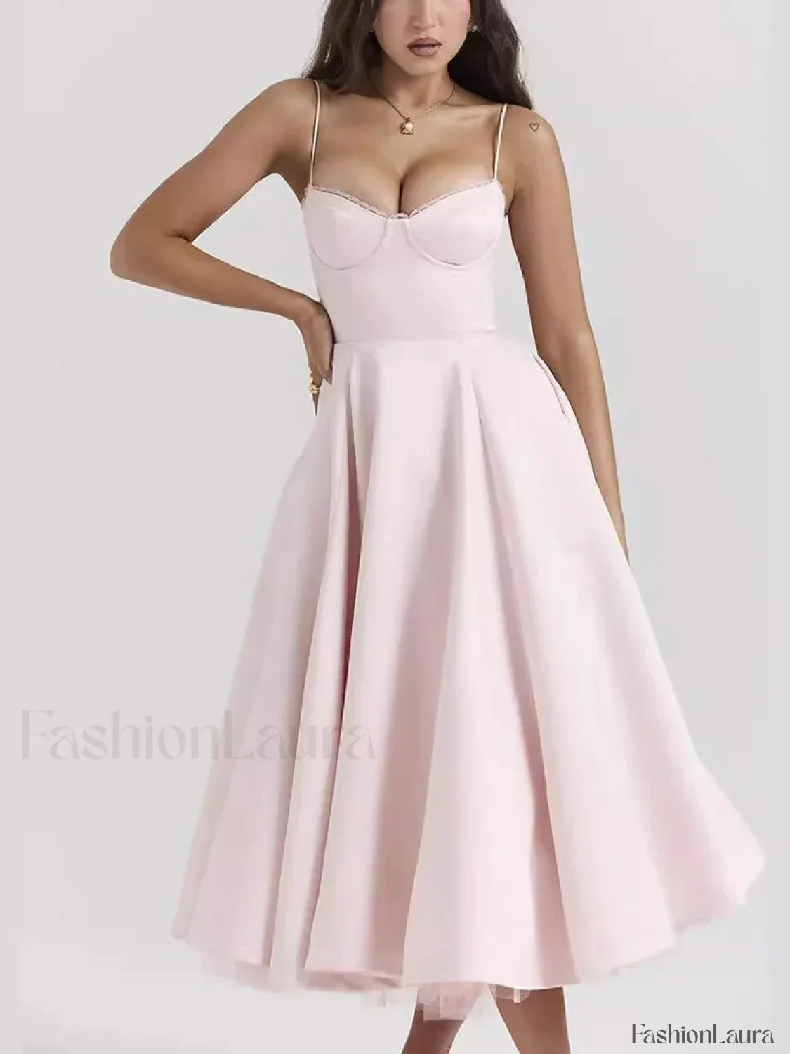 Lace-Draped Off-Shoulder Midi Dress - Image 18