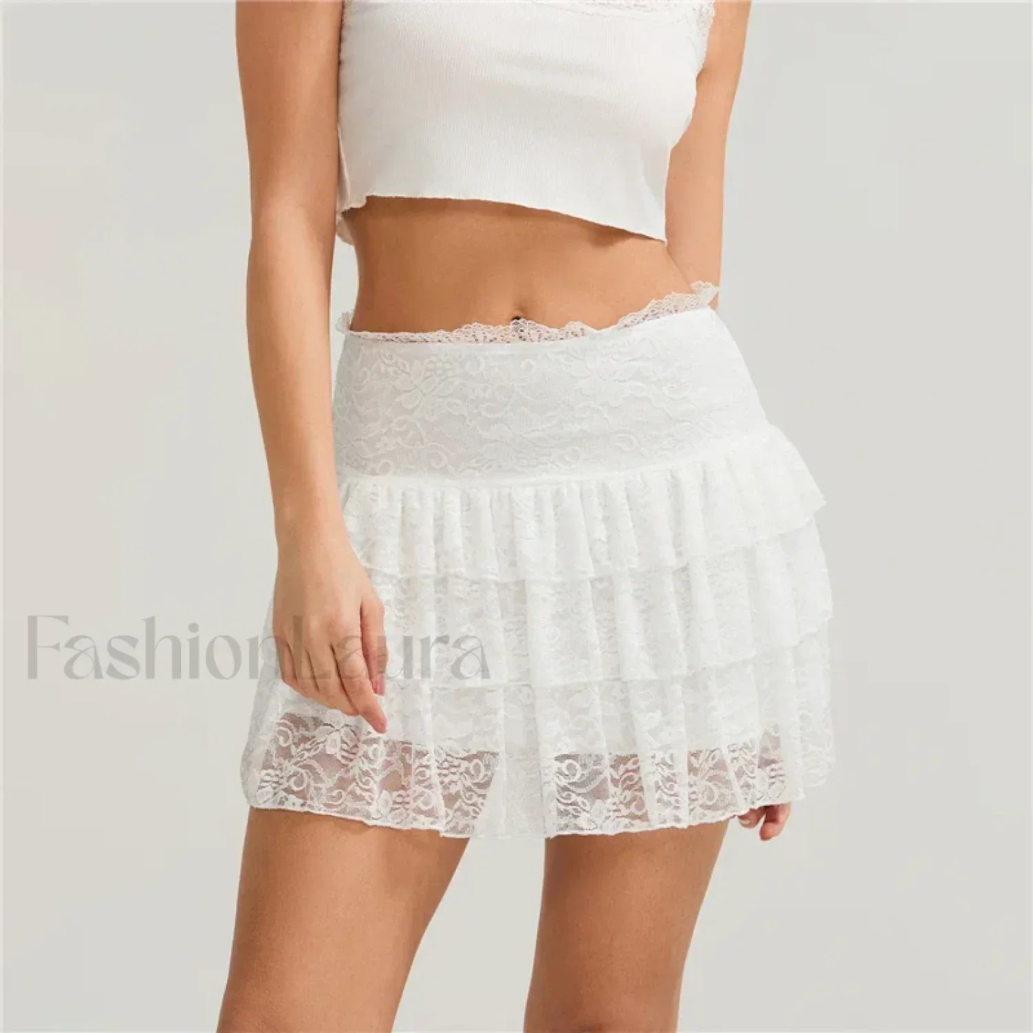 Lace Fairycore Korean Mini Skirt - Image 2