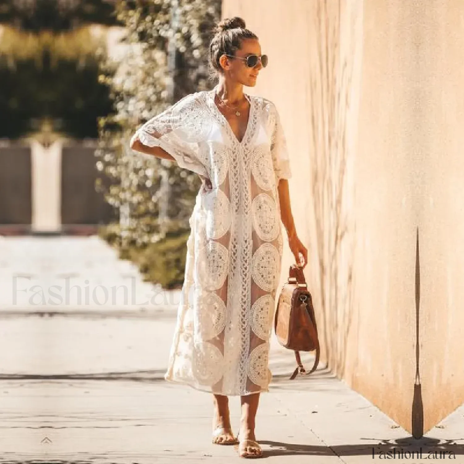 Lace Kaftan Pareo Beach Cover Up - Image 6
