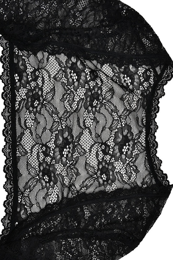 Lace Long Sleeve Crop Top Bodycon Floral Dress Set - Image 18