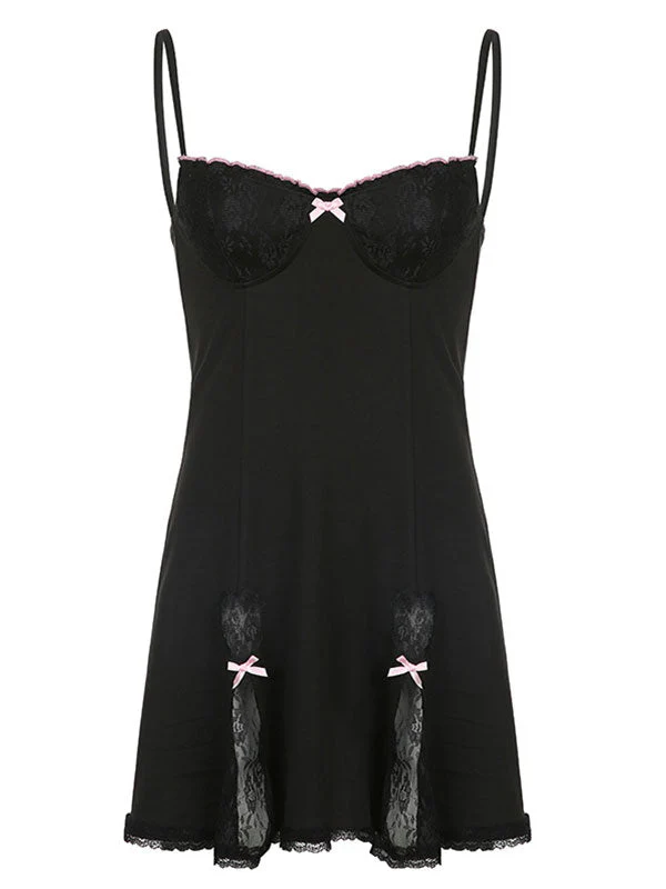 Lace Paneled Mini Dress - Image 13