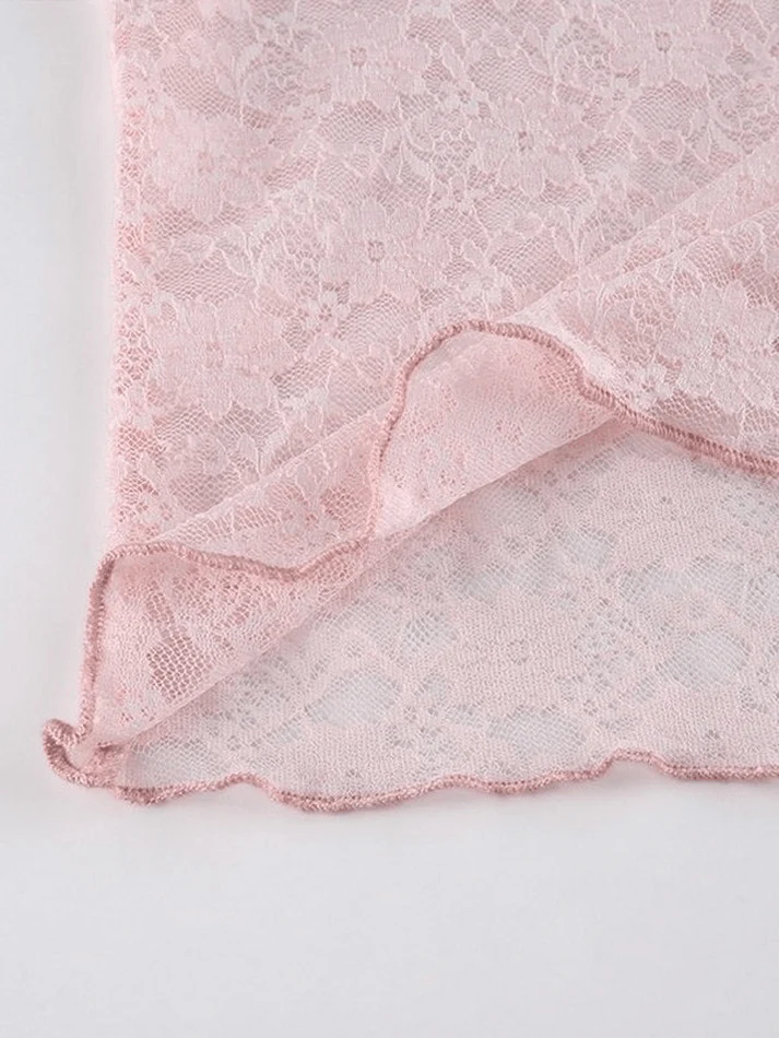 Lace Patchwork Crop Blouse - Image 9