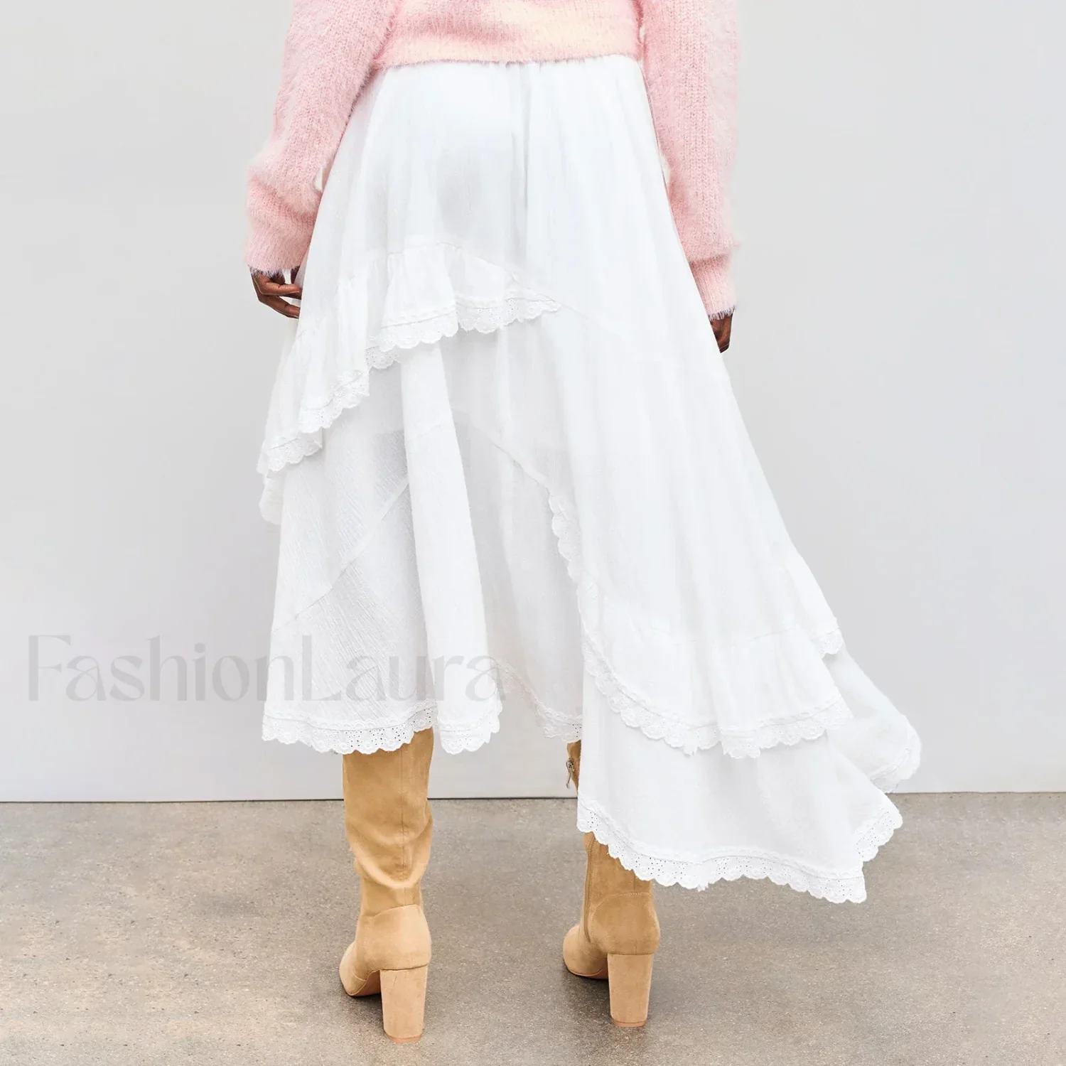 Lace Patchwork Midi Skirt - Image 6