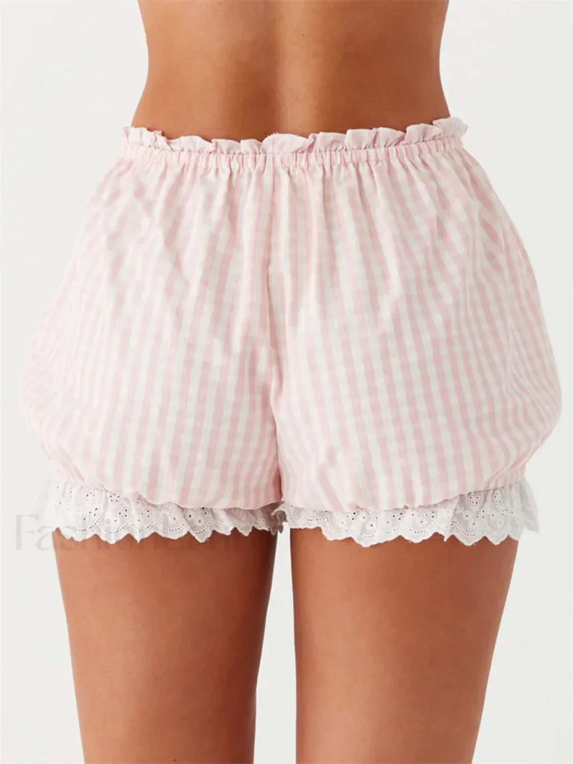 Lace Trim Casual Plaid Bloomers Lolita Cosplay Short - Image 9