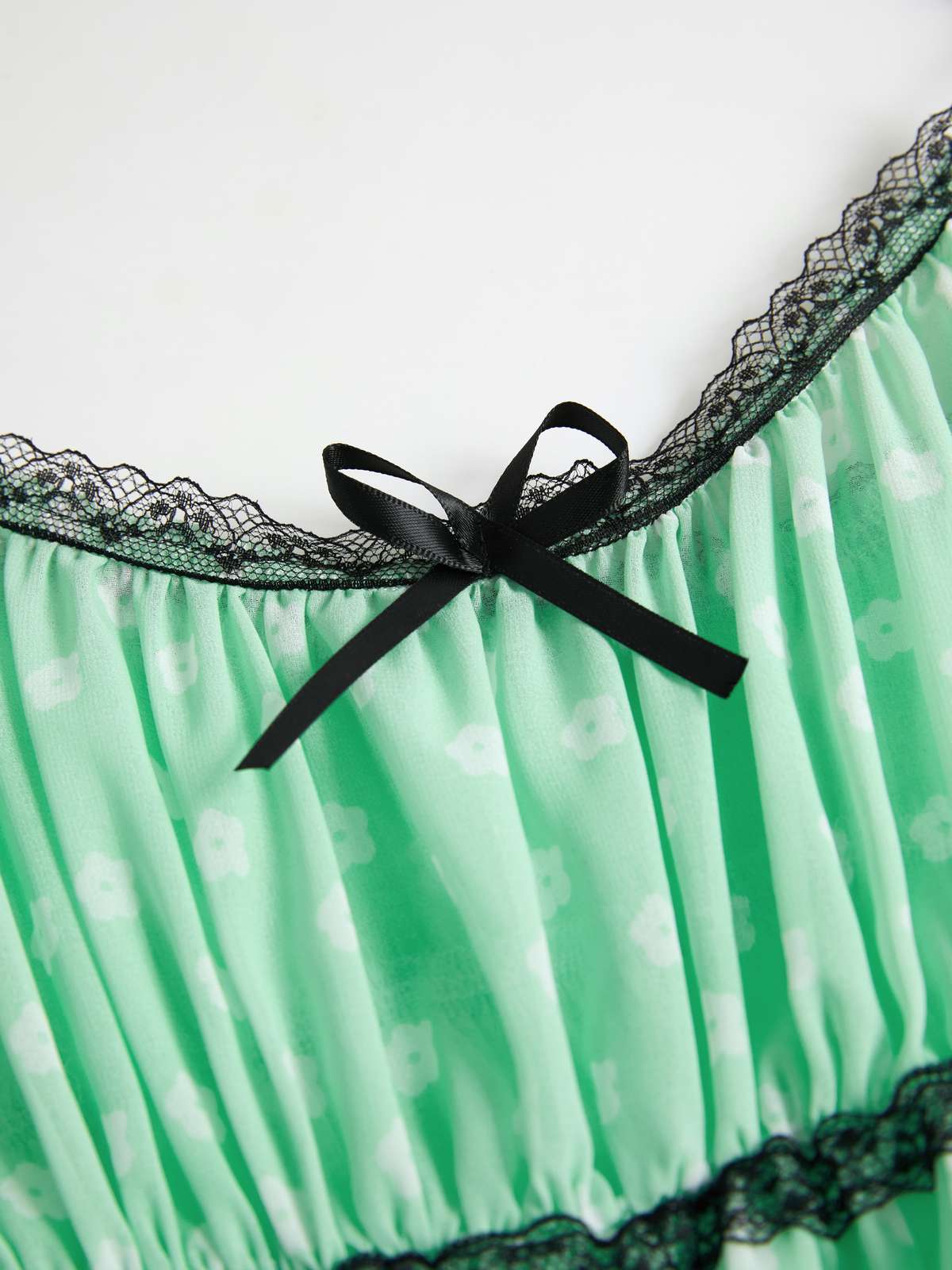 Lace Trim Floral Mini Dress - Image 11