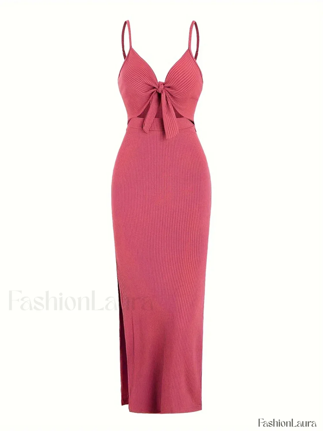 Lace-Up Bow V-Neck Midi Dress - Image 15
