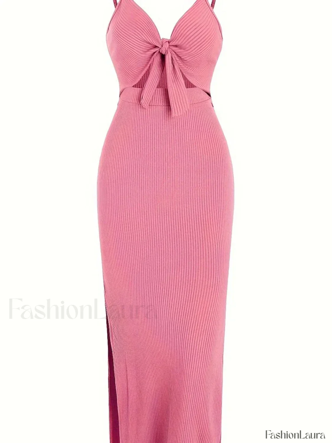 Lace-Up Bow V-Neck Midi Dress - Image 18