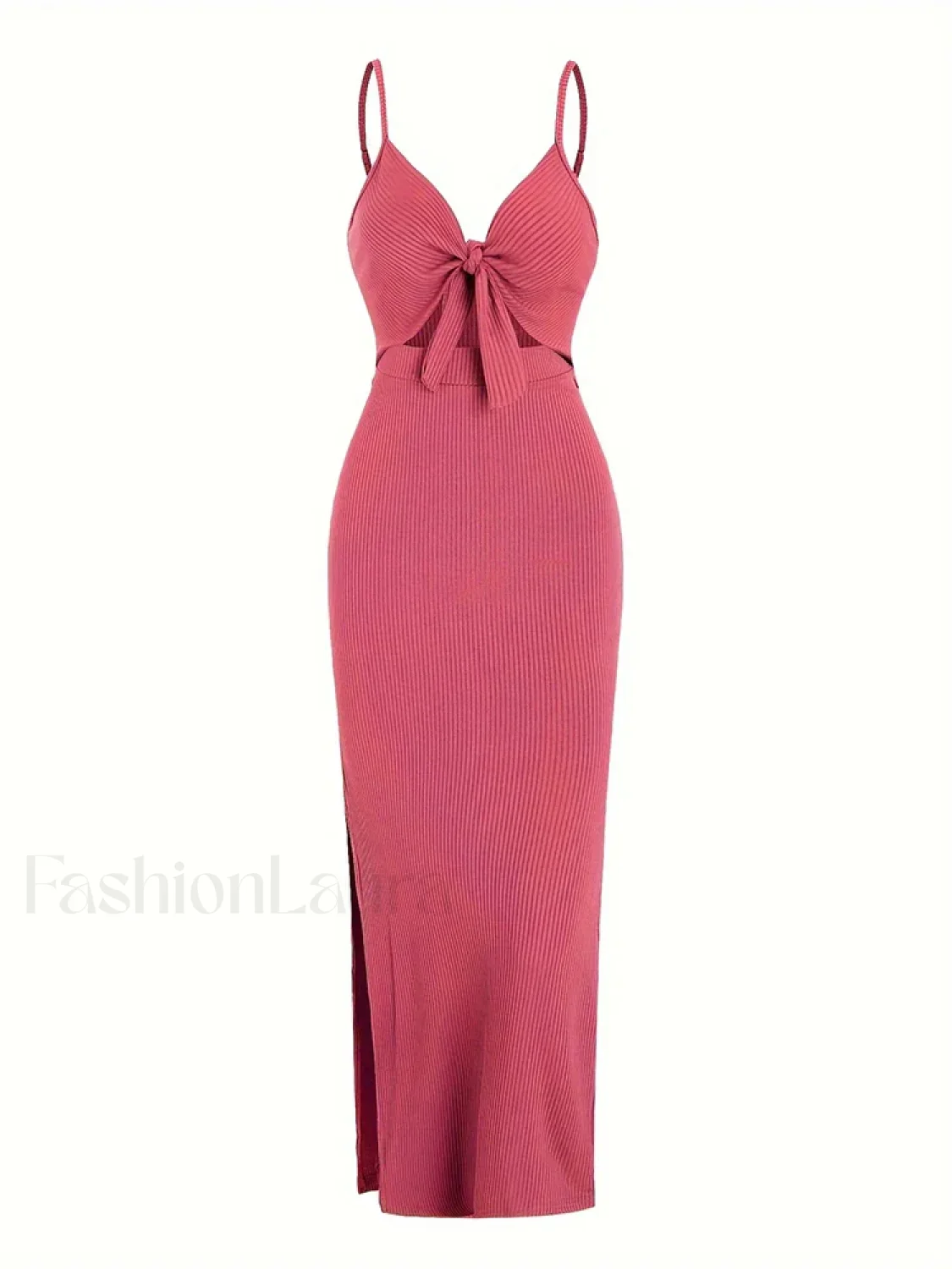Lace-Up Bow V-Neck Midi Dress - Image 9