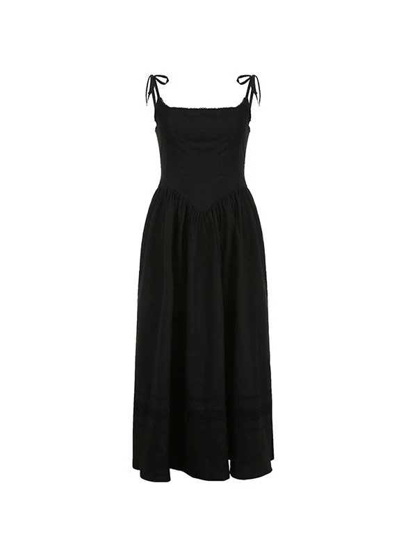 Lace Up Corset Black Maxi Dress - Image 12