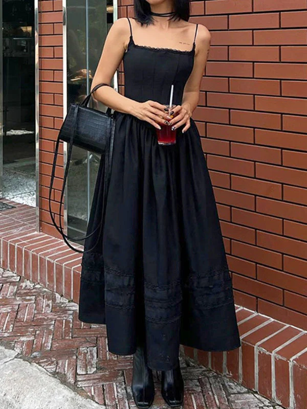Lace Up Corset Black Maxi Dress - Image 14