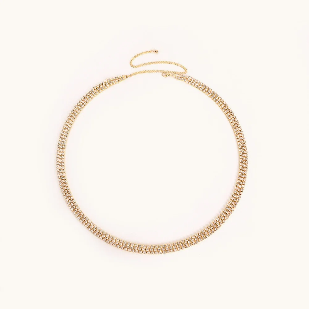Layered Rhinestone Shiny Body Waist Chain - Image 3