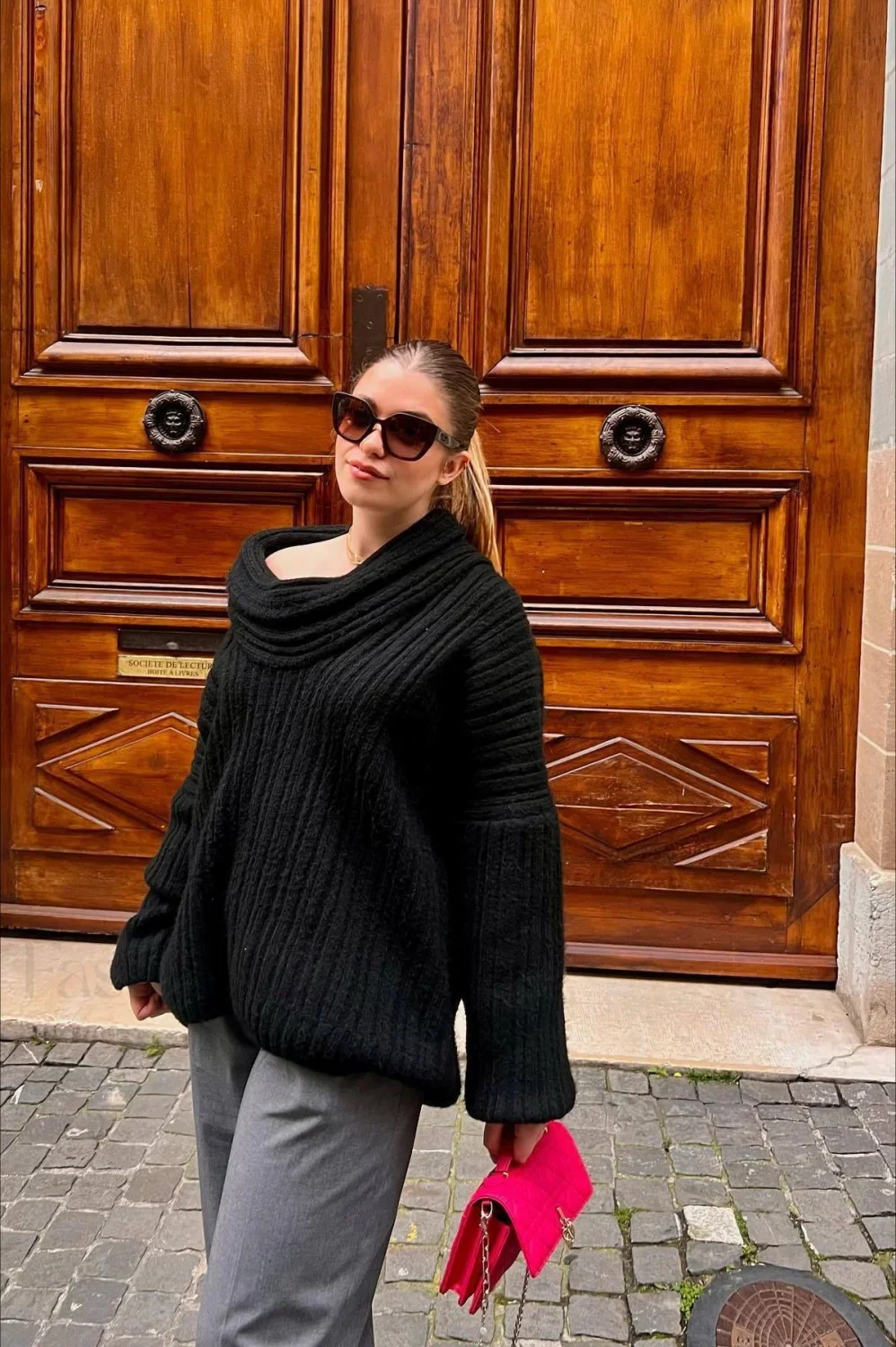 Lazy Chic Off-Shoulder Knit Sweater - Image 6